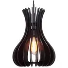 Woodbridge Lighting Genie Canopy 1-Light Wood Shade Pendant in Bronze