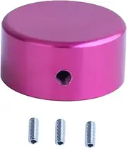 Frediuo Guitar Metal Pedal Button Cap Stomp Switch with Set Screws & Wrench Pedal Box Foot Knob Protection Cap for Effect Pedals, Purple