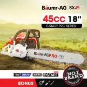 BAUMR-AG 45cc Petrol Chainsaw Commercial 18" Bar Chain Saw E-Start Tree Pruning