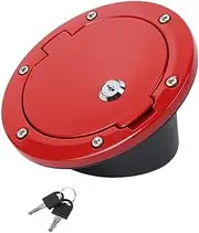 Car Fuel Tank Gas Cap With Key Lock Cover Compatible For Jeep Wrangler JK 2007-2017 Car Exterior Tank Covers Accessories(Red)