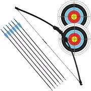 Recurve Bow and Arrow Set Archery Red Limbs for Shooting Right Left Hand