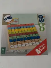 Small Foot Play & Learn Practice Multiplication Tables Wood 6+ 82 pieces NEW