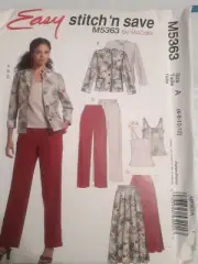 Jacket Top Skirt Pants McCalls Stitch N Save 6 8 10 12 Sewing Pattern 5363 UC