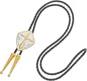 [COLLBATH] Cross Tie Necklace Antiqued Cross Cowboy Tie Western Vintage Necktie Cowboy Style Necktie Western Costume Accessories Zinc Alloy