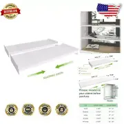 Expandable Adjustable Closet Shelf Organizer - 2 Pack, Large Storage Solution