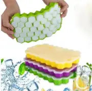 3pk Silicone Ice Cube Trays Whiskey Drinks Honeycomb w Lids FAST SHIP! AA4