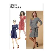 Butterick Sewing Pattern B6621 Misses Dress Close Fitting Knit Sizes 14-22 UNCUT