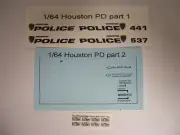Houston TX Police 1:64 Water Slide Decals Fits many 1/64 Die Cast Vehicles