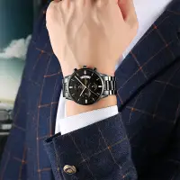 在飛比找蝦皮購物優惠-三眼 造型手錶 鋼帶.男生手錶 防水手錶 潮流男錶 男錶 鋼