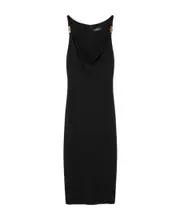 Medusa Head-motif straps fitted dress IT40,IT42 Black
