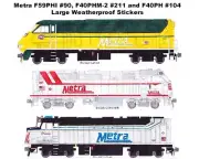 Metra (C&NW) 90 (CB&Q) 211 Chicago #104 3 Large 2.5"x9" Stickers Andy Fletcher