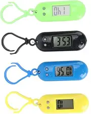 [TOGEVAL] 4pcs Keyring Pocket Watch Men Pocket Chilren Pocket Watch Pocket Clock Key Chain Watch Digital Cool Mini for Men Keychain Pocket Watch Plastic