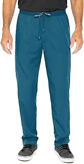 [Med Couture] Men's Straight Leg Scrub Pant with Zip Fly Front, 6 Pockets, and Elastic Waistband - MC7779