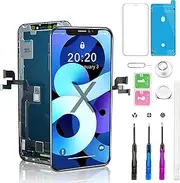 for iPhone X Screen Replacement Kit Full FHD LCD (5.8 Inch) Display 3D Touch Digitizer with Repair Tool - Compatible with Model A1865, A1901, A1902, A1903 - Black
