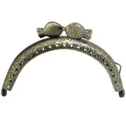 2pcs Retro Metal Purse Frames Kiss Clasp Lock,with Holes, for Crochet Handbag...