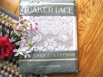 QUAKER LACE Tablecloth 60”x 104” Oblong NIP -White Kensington