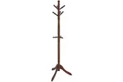 Vasagle Customizable Solid Wood Coat Tree with 10 Hooks - Dark Walnut