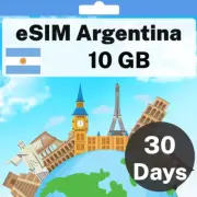 eSIM Argentina - 10 GB - 30 Days - Travel eSIM | QR code activation