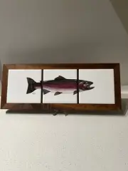 1999 ANGLERS EXPRESSIONS GEOFF HAGER CERAMIC ART TILE TROUT TRIVET IDAHO