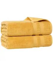 Superior Set of 2 Venice Zero Twist Cotton Medium Weight Soft Absorbent Bath Sheets