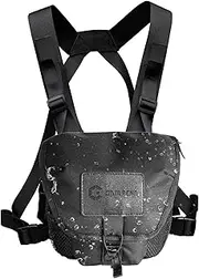 GAIARENA Waterproof Binocular Harness Chest Pack, Bino Harness Case with Rangefinder & Cellphone Pocket for 12x42 Binoculars Lightweight Binocular Pack for Hunting, Hiking (New Version)
