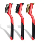 3 Pcs Wire Brush Set- Brass/Nylon/Stainless Steel Brush, Deep Clean Detailing...