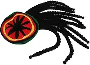 Colaxi Knitted Reggae with Dreadlocks Rasta Hat Jamaican Hat Dread Locks Black Hair