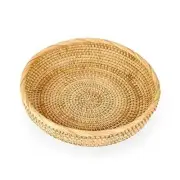 Hipiwe 9.9" Round Key Basket Bowl for Entryway Table Medium, 9.9" Natural Color