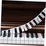 Removable Piano Key Stickers - 61 Key Silicone Keyboard Labels for 61-WHITE