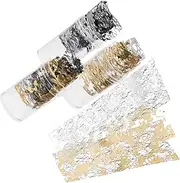 Gogogmee 6Pcs Nail Art Foil Glitter DIY Manicure Decoration for Stunning Nail Designs Imitation Sliver Foil Accents for Home Professional Use