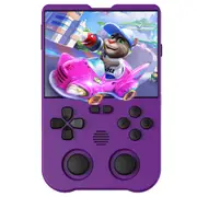 AMPOWN XU10 Handheld Game Console, 3.5-inch, 64GB TF Card, Linux, 10000+ Games - Purple