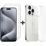 2 Set Soft PET Film Screen Protector for Apple iPhone 15 PRO Front and Back
