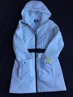 Michael Kors Hooded Belted Quilted Mixed Media Jacket Puffer Coat XS White