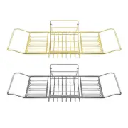 Bathtub Caddy Tray, Stainless Steel Bath tub Tray with Adjustable Arms, Bath