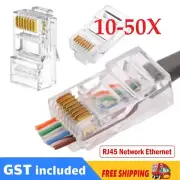 10-50X RJ45 Pass Through CAT6 Connector Modular Plug CAT5e CAT5 Network Ethernet