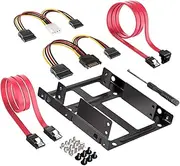 Angoily 1pc Double Disk Hard Drive Support Kit Power Cable Includes Screwdriver Screws for Desktop Expansion and Data Transfer
