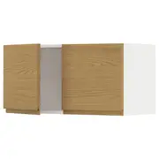 METOD wall cabinet with 2 doors, white/Voxtorp oak effect, 80x37x40 cm