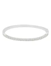 Mocha Luxe Tennis Bangle - Silver