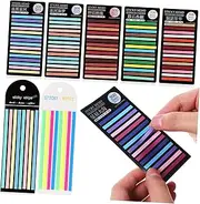 UTHCLO 8 Packs Sticky Highlighter Strips Fluorescent Page Marker Tapes for Annotating Books Indexing Memos Reusable Easy to Remove Multi Purpose Study Supplies