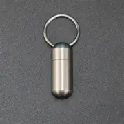 Pill Holder Portable Waterproof Metal Capsule Box Keychain Pill Case Sto.82IL