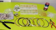 Large Set Jewelry & Beading Supplies W/ Tools Memory Wire Findings Crimpers Wire