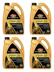 4 x Gulf Western Premium Energy Synthetic Engine Oil 10W-30 SN/CF GF-5 5L