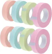 Beavorty 8 Rolls Disposable Non Woven Eyelash Extension Care Tape Assorted Colors Tape Rolls for Eyelash Extension Supplies One Off Bands for False