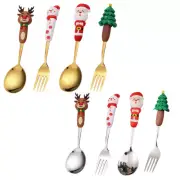 Christmas Stainless Steel Cutlery Set Spoon Fork Flatware Xmas Table Decor