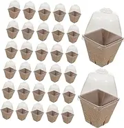 TOYANDONA 36pcs Paper Pulp Pots with Ventilation Lids Nursery Pots for Gardening Space-Saving Nursery Cup for Growth and Large-Scale Planting