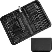 Manicure set, professional nail clipper set -32 piece nail art set, various nail clipper tools, nail care tools, with leather bag.