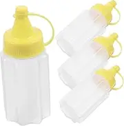 OFFSCH Versatile 4-pack Squeeze Condiment Bottles Salad Sauce Dispensers Oil Bottles Mustard for Easy Use