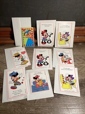 9 Vintage Disney Minnie Mouse Goofy 1990’s Valentines Cards 90’s Lot G7