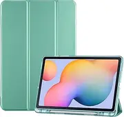 [ProCase] Cover for Galaxy Tab S6 Lite 10.4 Case 2024 2022 2020 with S Pen Holder(SM-P620/P625/P613/P619/P615/P610), Trifold Stand Folio Soft TPU Translucent Back Cover Support Auto Wake/Sleep -Mint