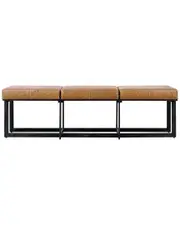 Classic Home Calvin Leather & Tube Iron Narrow Bench